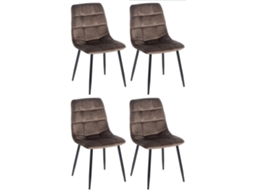 Conjunto de 4 cadeiras de jantar Antibes marrom CLP