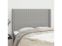 Vidaxl Cabeceira Cama C/ Abas Tecido 147x16x118/128 Cm Cinzento-claro