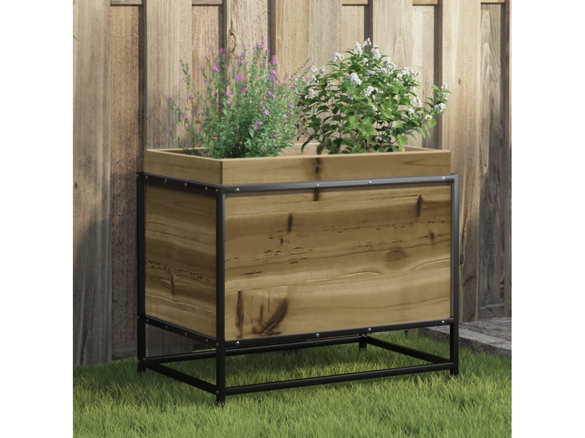 Vidaxl Vaso/floreira De Jardim 60x40x50 Cm Madeira De Pinho Impregnada