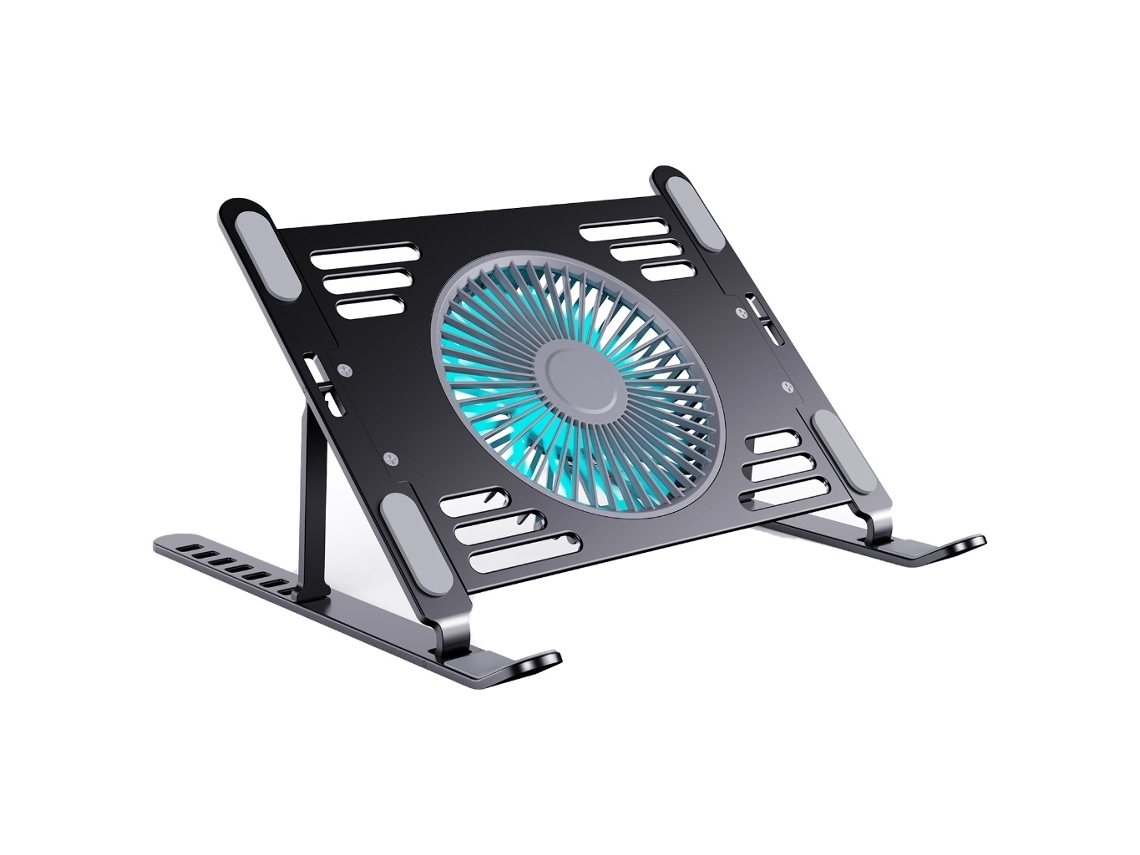 Lurelia Base De Arrefecimento Para Portátil Ajustável Em Multiângulo, Dobrável, Ergonómico, Ventilado, Em Alumínio, Em Preto