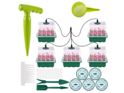Kit de Vasos para Mudas com Luz para Estufa de Plantas Modelo com Tampa Alta
