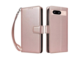 Funda Para Google Pixel 8 De Cuero Con Billetera Rfid Bloqueo Y Correa De Muñeca Oro Rosa Oro Rosa