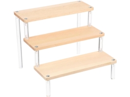 Nuobesty Suporte Expositor Escalonado De 3 Níveis E 30cm Para Sobremesas Estatuetas, Organizador Multifuncional E