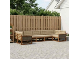 Vidaxl Conjunto De Sofás Para Exterior 7 Pcs Natural E Bege