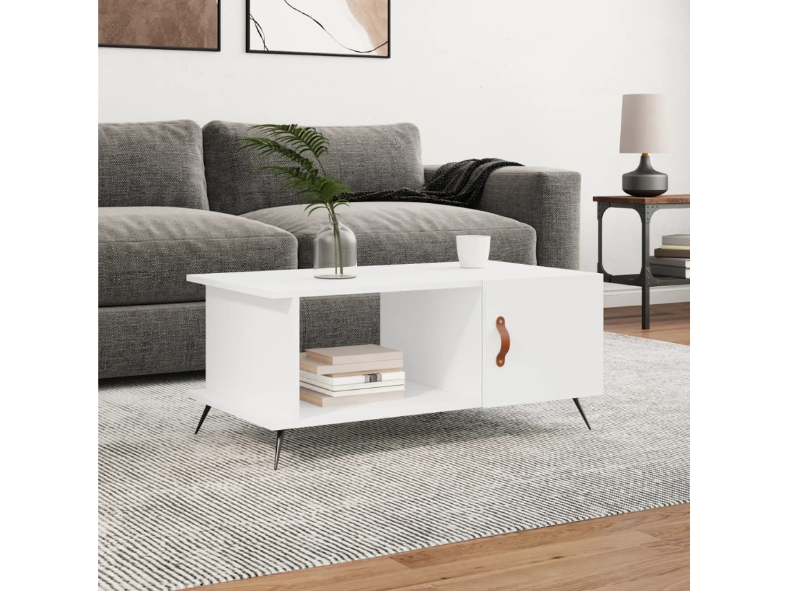 Vidaxl Mesa De Centro 90x50x40 Cm Madeira Processada Branco
