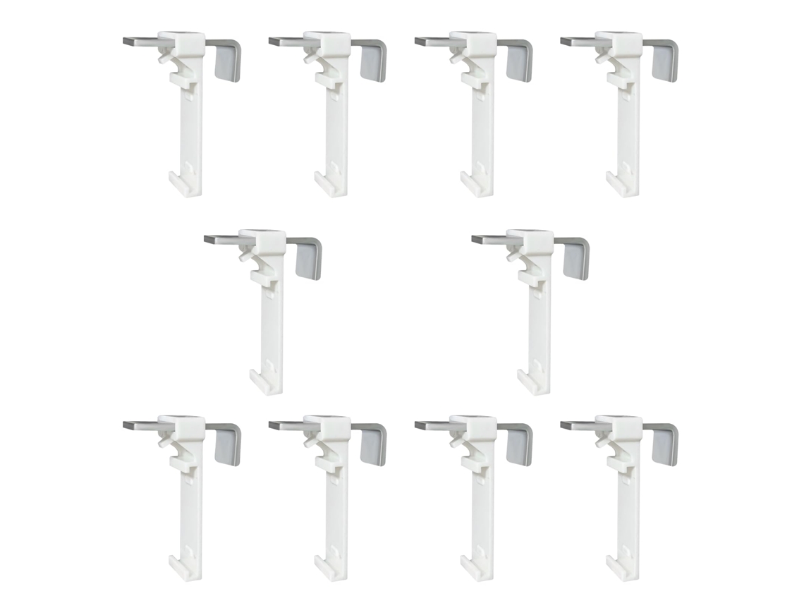 Conjunto De 10 Suportes De Fixação Para Persianas Duplas E Cortinas Duplas, Sem Necessidade De Furação, Para Fixação Com Grampos E Cola