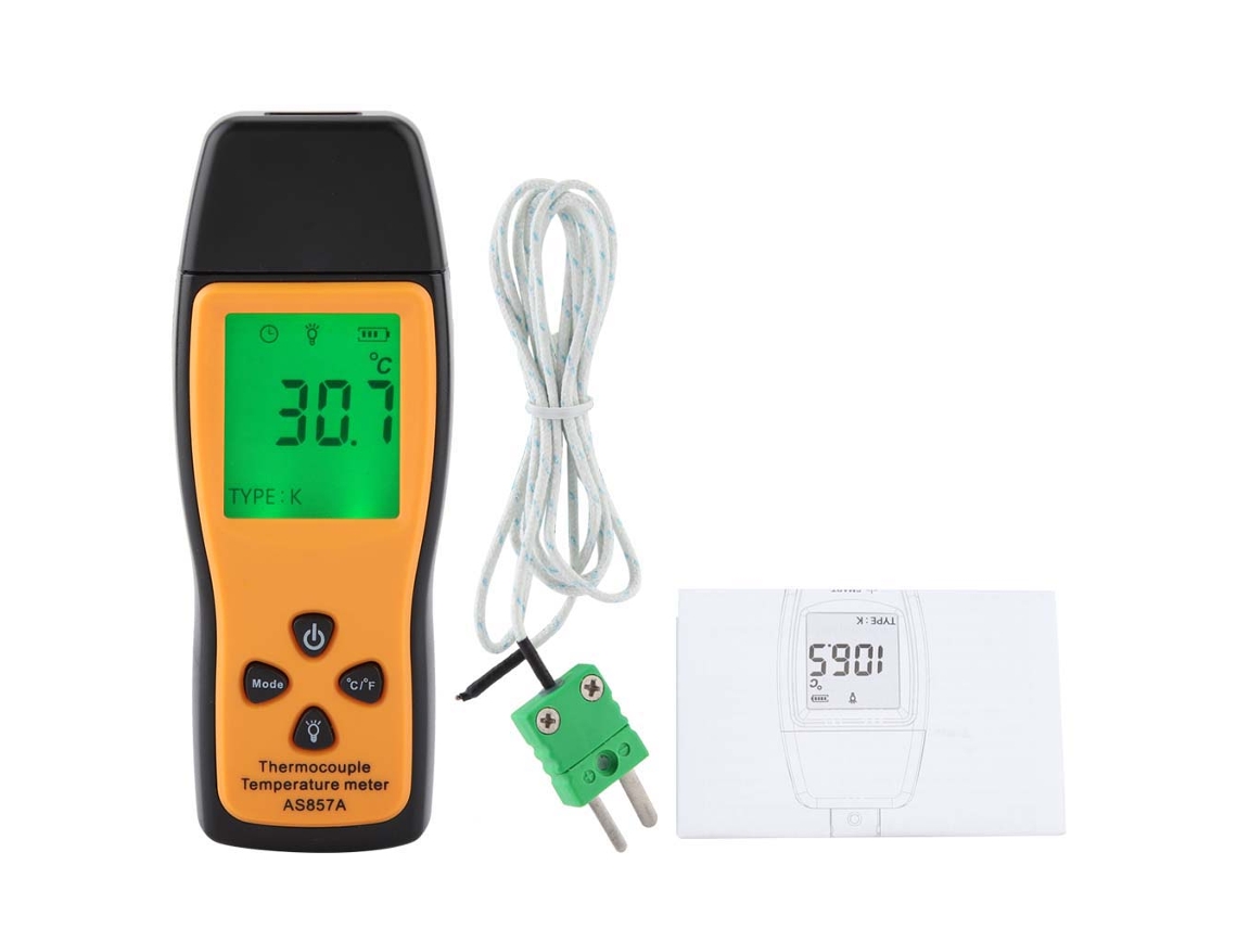 Termômetro Digital Smart Sensor As857 YURU com Termopar Tipo K e Alta Precisão