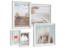 Conjunto De Pinturas Vistas De Praia E Natureza Espelharte (5 Peças)