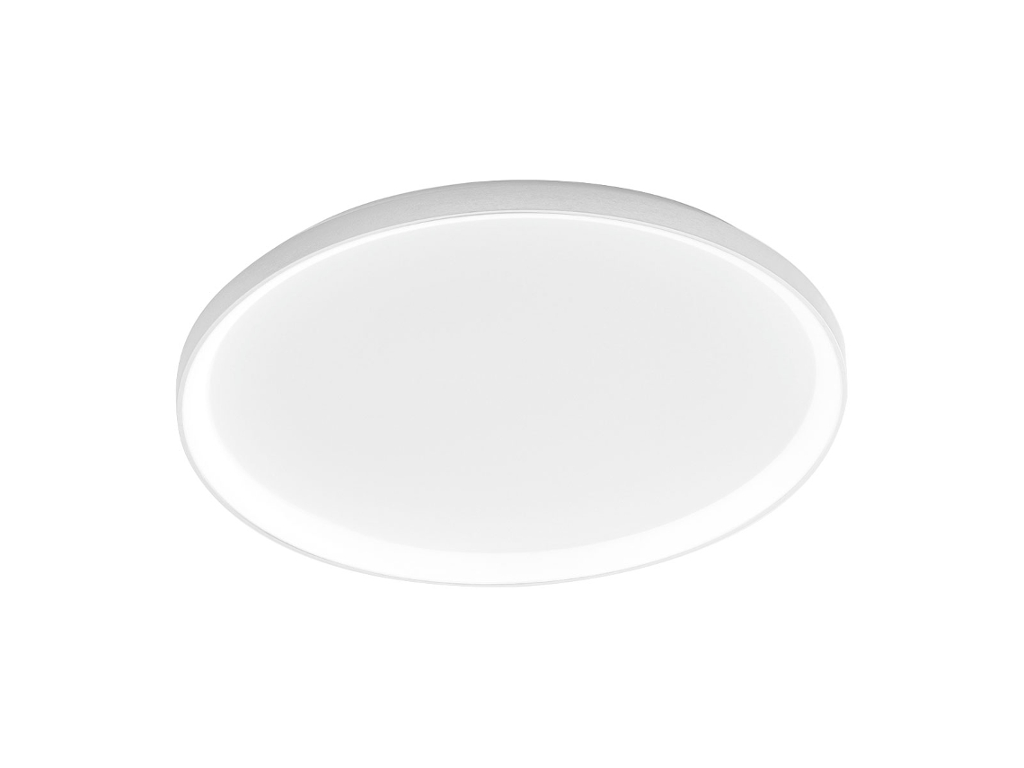 Krizia Plafon Led Regulável 80w 5800lm, Luz Quente 3000k, Difusor Opala, Alumínio Branco Acetinado, D. 70 Cm, Ip20, Design Moderno Gea Luce