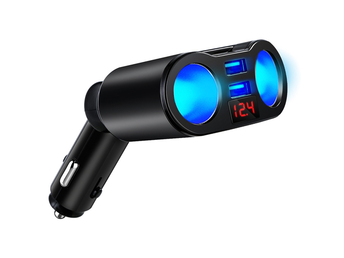Carregador de Carro EOOCOO (usb 3 em 1 com Display Led)
