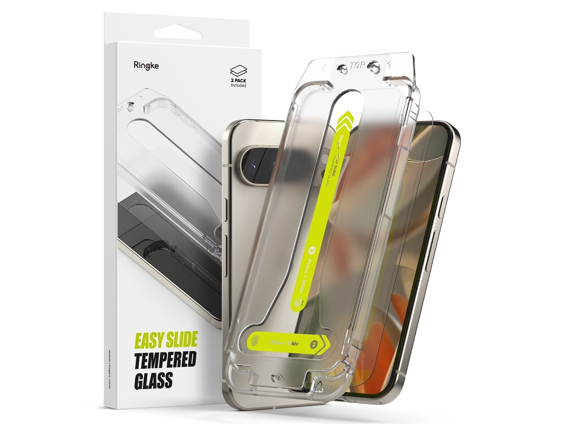 Ringke Easy Slide - Pacote Com 2 Unidades - Vidro Temperado - Google Pixel 9/9 Pro Transparente