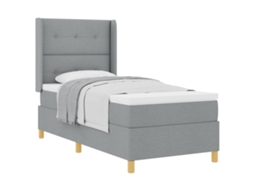 Cama Box com Colchão Cinzento Claro Tecido MAISON EXCLUSIVE (80x200 cm)