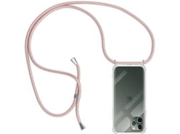 Capa iPhone 11 Pro HONGWE. Com corda Transparente, Rosa