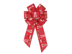 Calça de Natal com laço vermelho de 6,3cm, bordado de linho, LAXISCREED