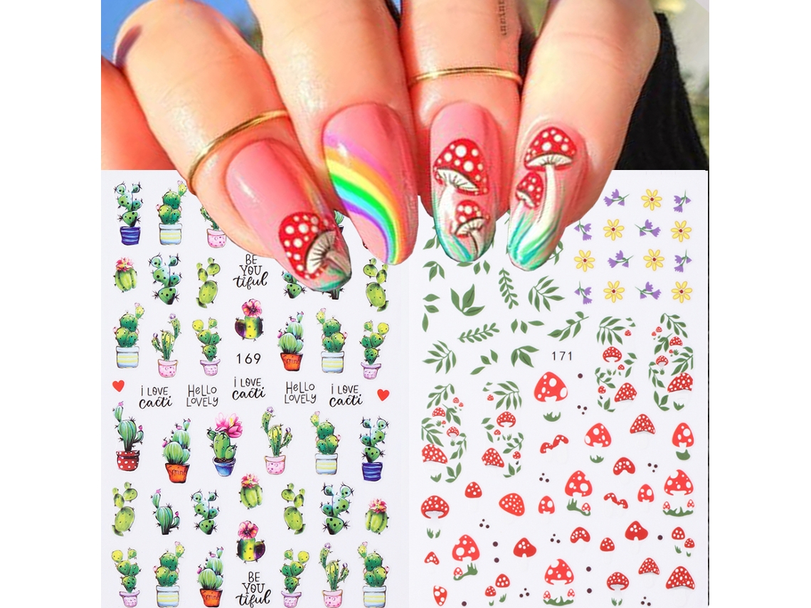 Kit com 2 Adesivos de Unha 3d com Olho Grego, Decoração de Unhas para o Verão. MDUG