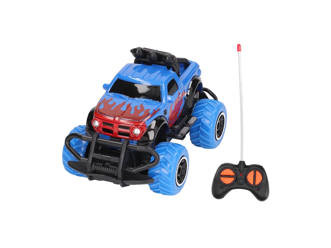 Primerox carro de Controle Remoto Off Road 1:43 com Para choques Resistentes Presente de Aniversário Azul para +3 Anos