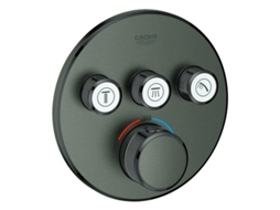 GROHE Grohtherm Smartcontrol Termóstato com Três Válvulas de Fecho Rosácea Redonda de Parede Cor: Grafite Dura Escovada