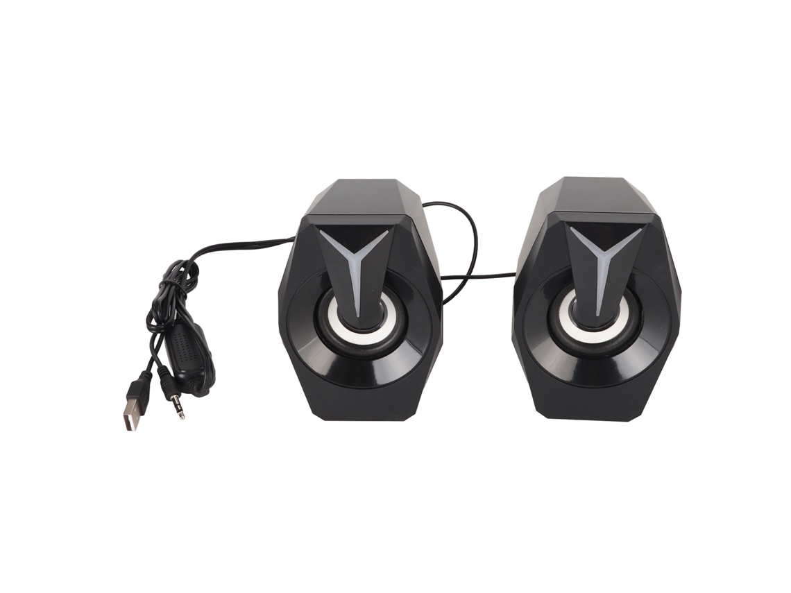 Aetheria alto falante Usb com Luzes Rgb Controle de Volume Portátil Subwoofer para Computador Desktop Preto