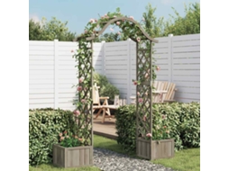 Vidaxl Pérgola De Jardim Com Vasos Madeira De Abeto Maciça Cinzento