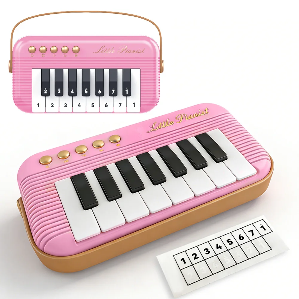 Mini Piano de Brinquedo com 5 Cores, Piano de Bolso Retrô MDUG (rosa)