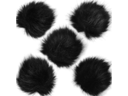 Pacote Com 5 Microfones De Lapela Pelúcia Mm , Mini Microfone Compatível Ambientes Externos Aquaforge (preto)