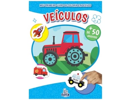 Livro Meu Primeiro Livro De Colorir E Adesivos Veiculos de Mammoth World (Português)