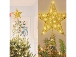 Topo de Árvore Natal Estrela Led 10 Polegadas Bateria Decoração S/MARCA