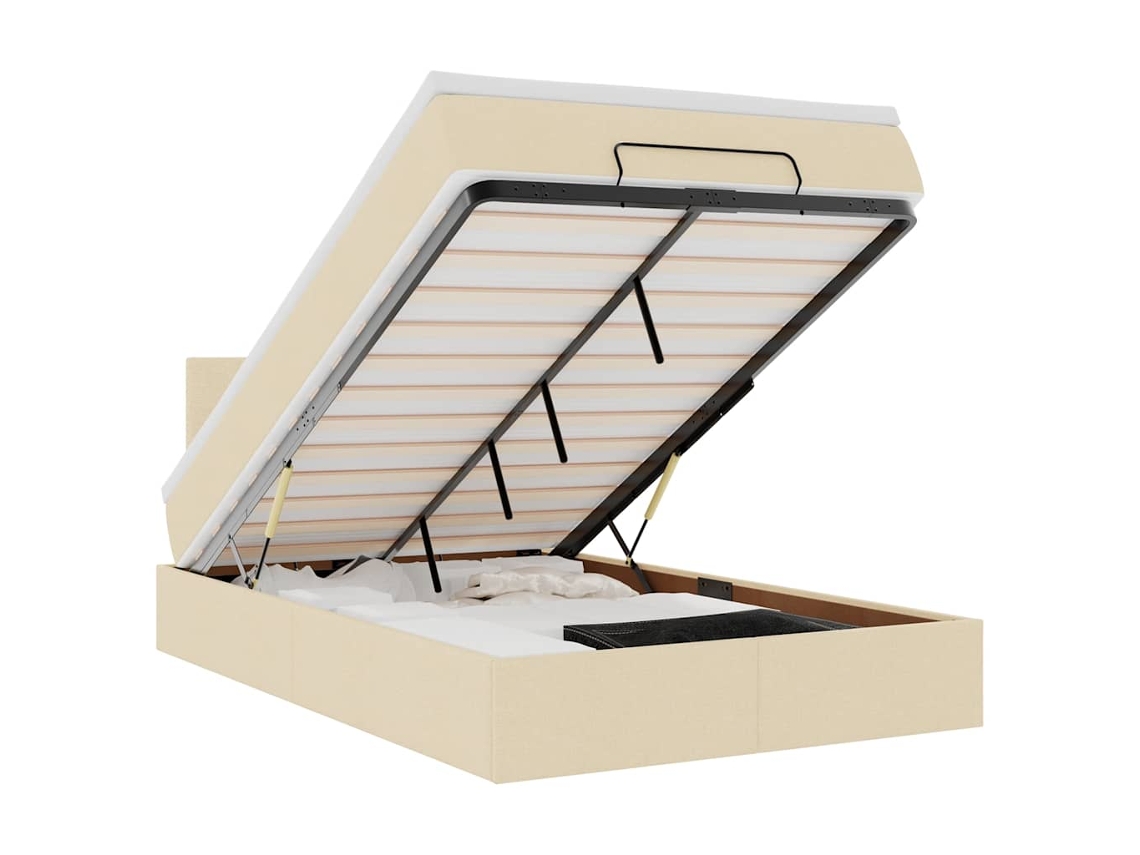 Ottoman Bed, Ottoman Beds Vidaxl Creme Tecido (120 X 190 Cm)