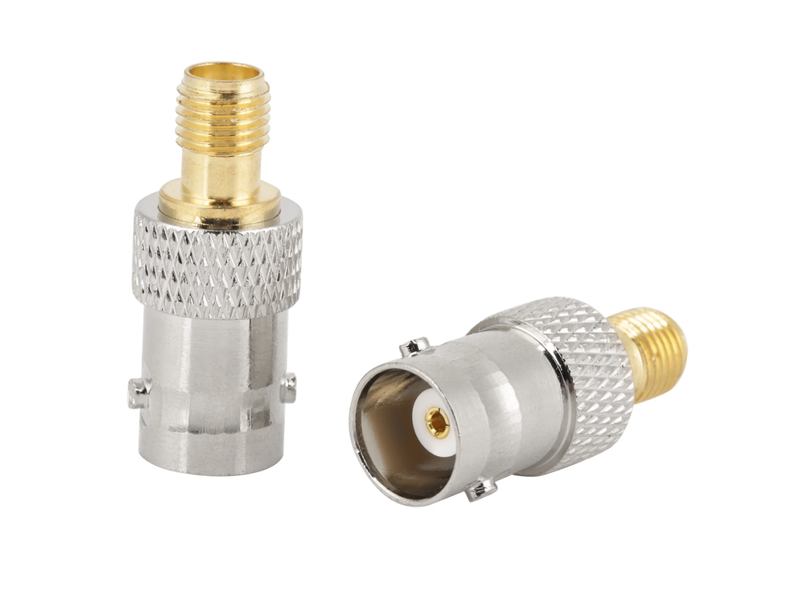 Yuru 2pcs Adaptador Bnc Fêmea para Sma Fêmea Conector Coaxial Rf 50ω 0 6ghz Cobre Revestido Ouro