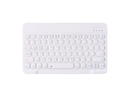 Capa de teclado Bluetooth para 10 polegadas, teclado redondo, branco