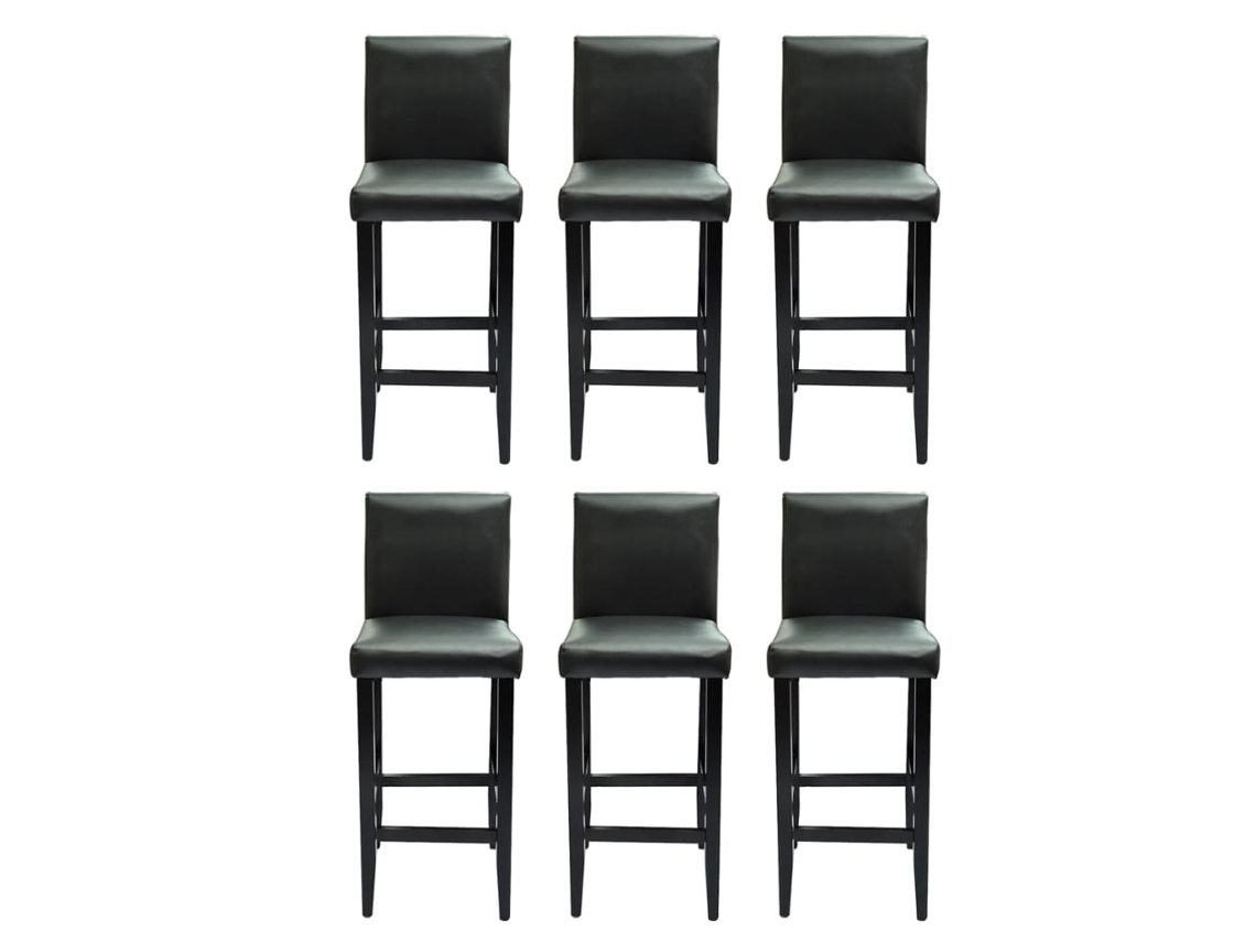 Bar Stool, Bar Stools Vidaxl Preto Couro Artificial (n/a)