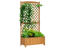 Vaso Fioriera BTFORUS em madeira de abeto com grelhas, 90x45x180 cm