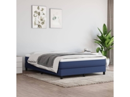 Vidaxl Colchão De Molas Ensacadas Firmeza Média 140x190x20 Cm Tecido Azul