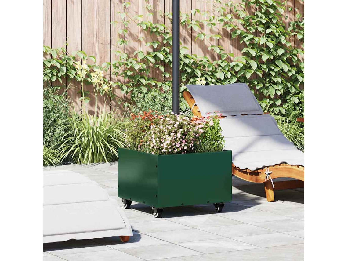 Vidaxl Base Para Chapéu De Sol Manual Verde 45 X 45 X 45 Cm Aço