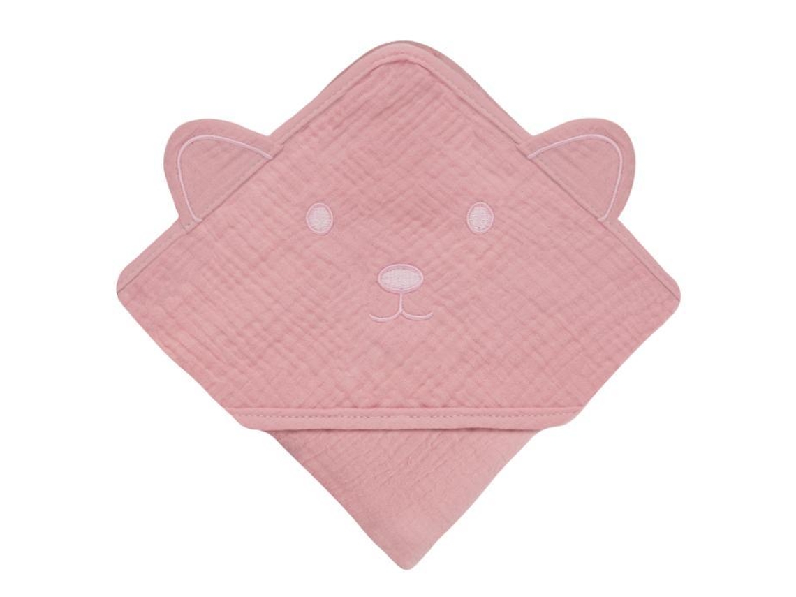 Toalha De Musselina Com Capuz De Bebé Lionelo - 100% Algodão - Bordado De Animal - Recém-nascido - Absorvente