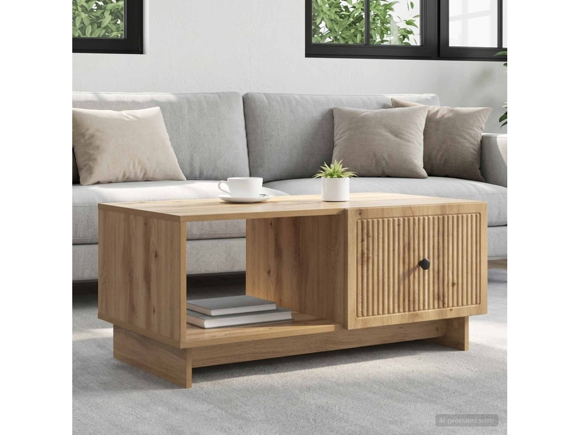 Vidaxl Mesa De Centro Carvalho Arttisan 90 X 50 X 40 Cm