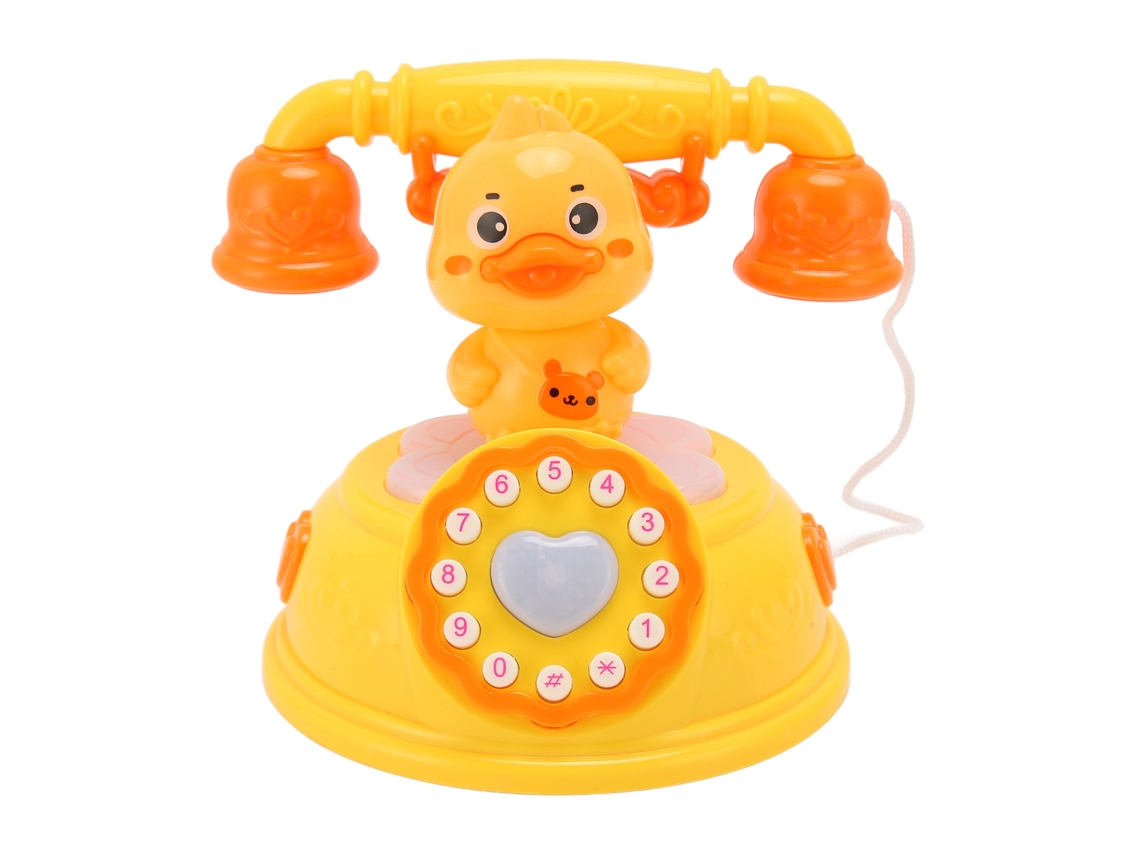 Brinquedo Telefone Bebê Em Forma De Pato Com Luz E Som Para Aprendizagem Sensorial Simulação Amarelo