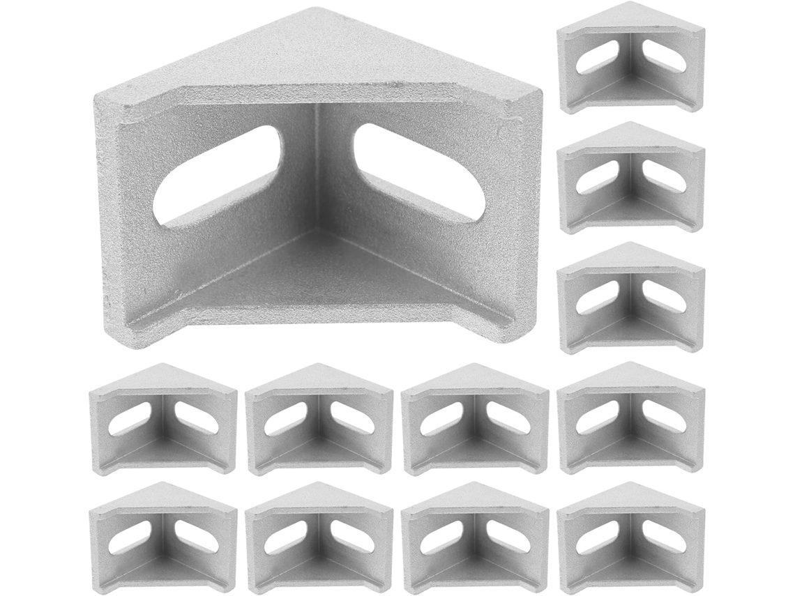 Conjunto De 20 Suportes Canto Para Perfis Alumínio Extrudado Modelo 2020, Fabricados Em Liga De Alumínio Resistente Com