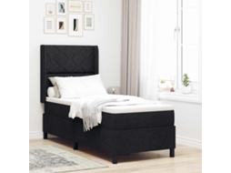 Vidaxl Cama Box Com Almofada Com Cabeceira Preto 200 X 80 Cm Tecido