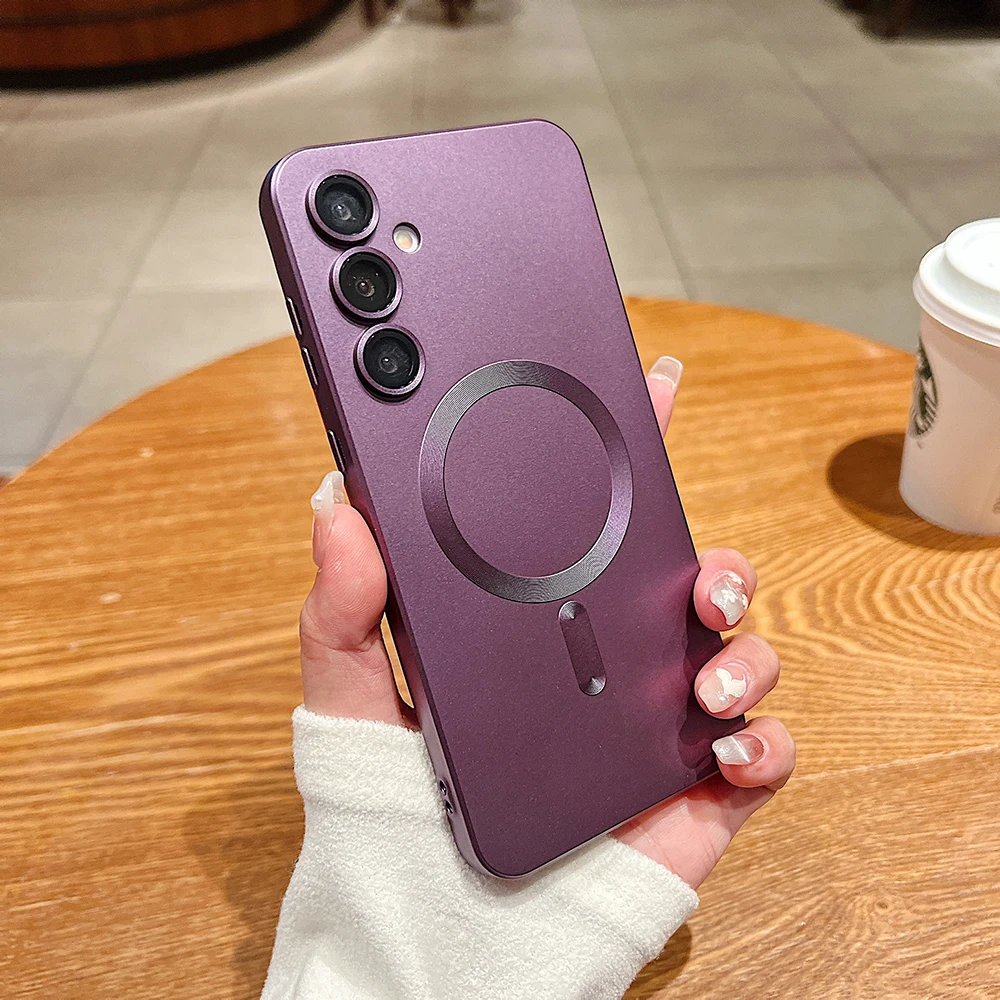 Capa Magnética Fosca Para Celular Samsung (galaxy S26 Roxo), Compatível Com A Função Magnética Magsafe.