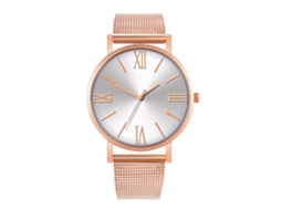 Reloj De Moda Para Parejas Con Correa De Malla Dial Redondo Cuarzo Unisex