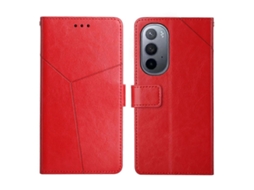 Capa De Couro Com Costura Em Y E Design Flip Horizontal Para Motorola Moto Edge X30