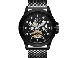 Relógio de pulso Fashion Quartz com pulseira de malha de aço inoxidável (preto)