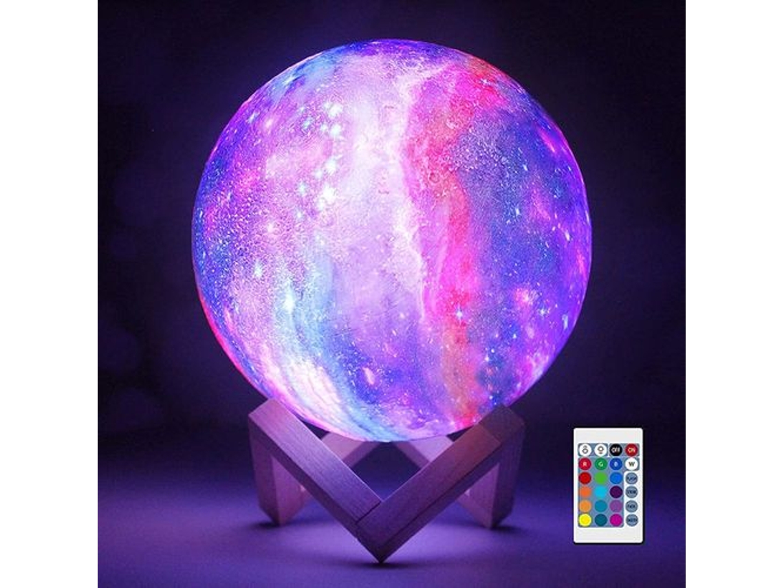 Luminria Noturna Infantil Moderna Em Formato De Lua Galctica Com 16 Leds Aquaforge
