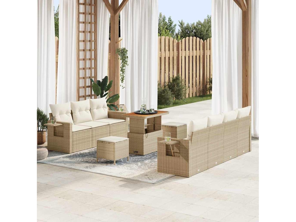 Vidaxl Conjunto De Sofá De Jardim 10 Unid. 7-número De Lugares