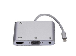Cabo adaptador Lightning para HDMI, VGA, AV digital, TV, áudio e hub HDTV 1080p para iPhone Slowmoose