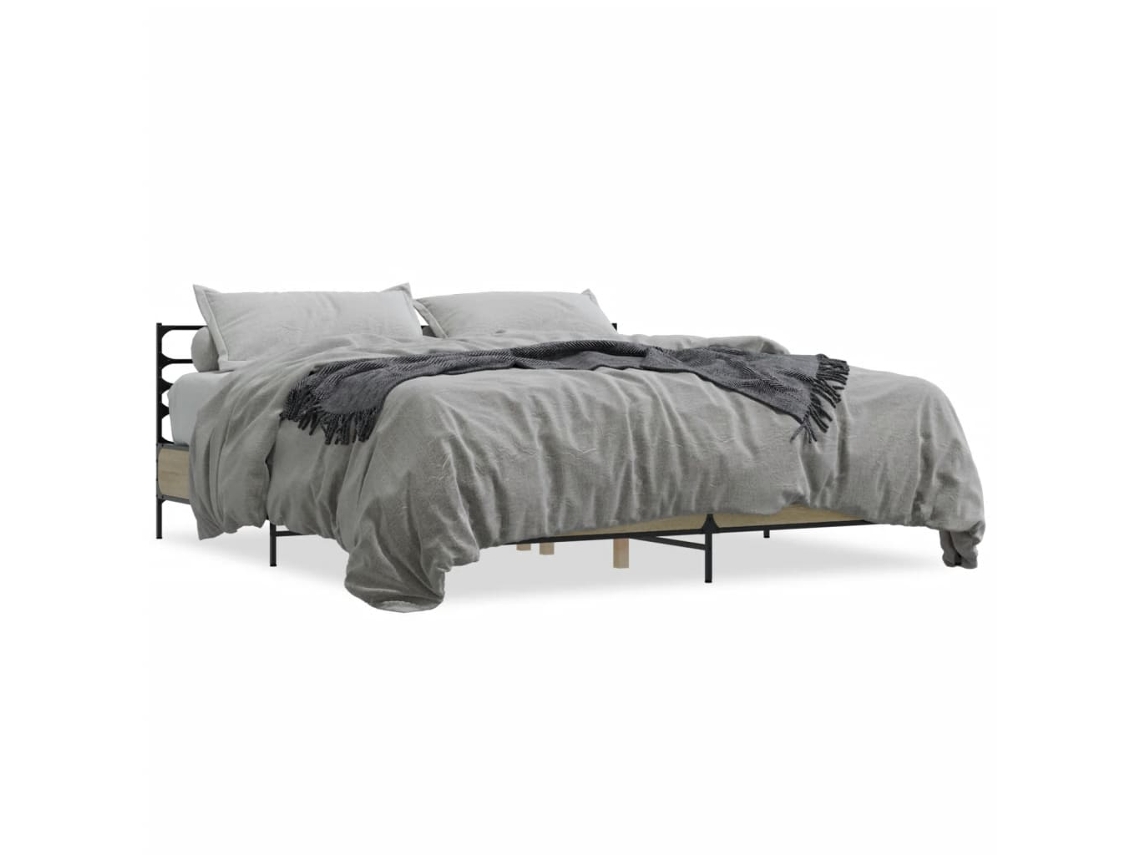 Bed Frame, Bed Frames Vidaxl Marrom Madeira Processada (200 X 200 Cm)