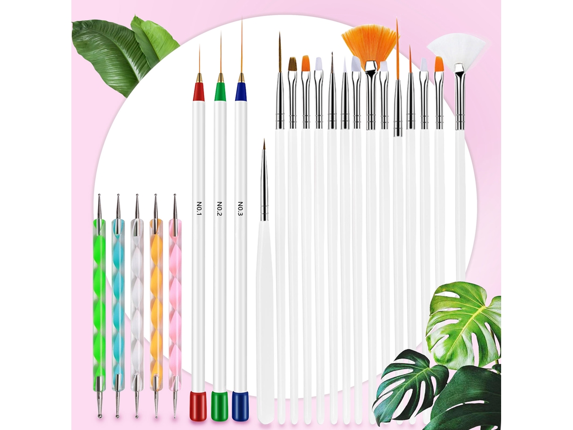 Kit De 23 Pincéis Para Unhas Artística Com Canetas De Ponto E Linha Para Pintura E Design De Unhas Acrílicas Diy