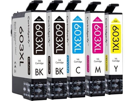 Cartucho De Tinta Cartridgeify 603xl Compatível Com Epson 5 Peças Alta Confiabilidade