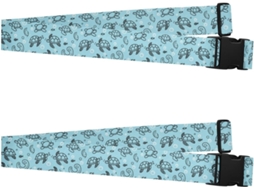 Conjunto De 2 Cintas Ajustáveis Com Fivela Para Mala Bolsa, Azul Oceano, Estampa De Tartaruga Marinha, Acessórios De